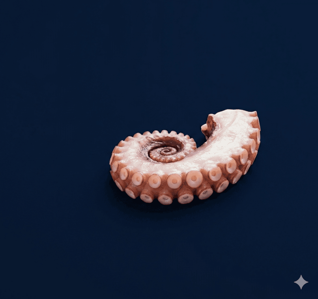 Blanched Octopus, fresh Sashimi from Tasman Star Seafood, Gold Coast