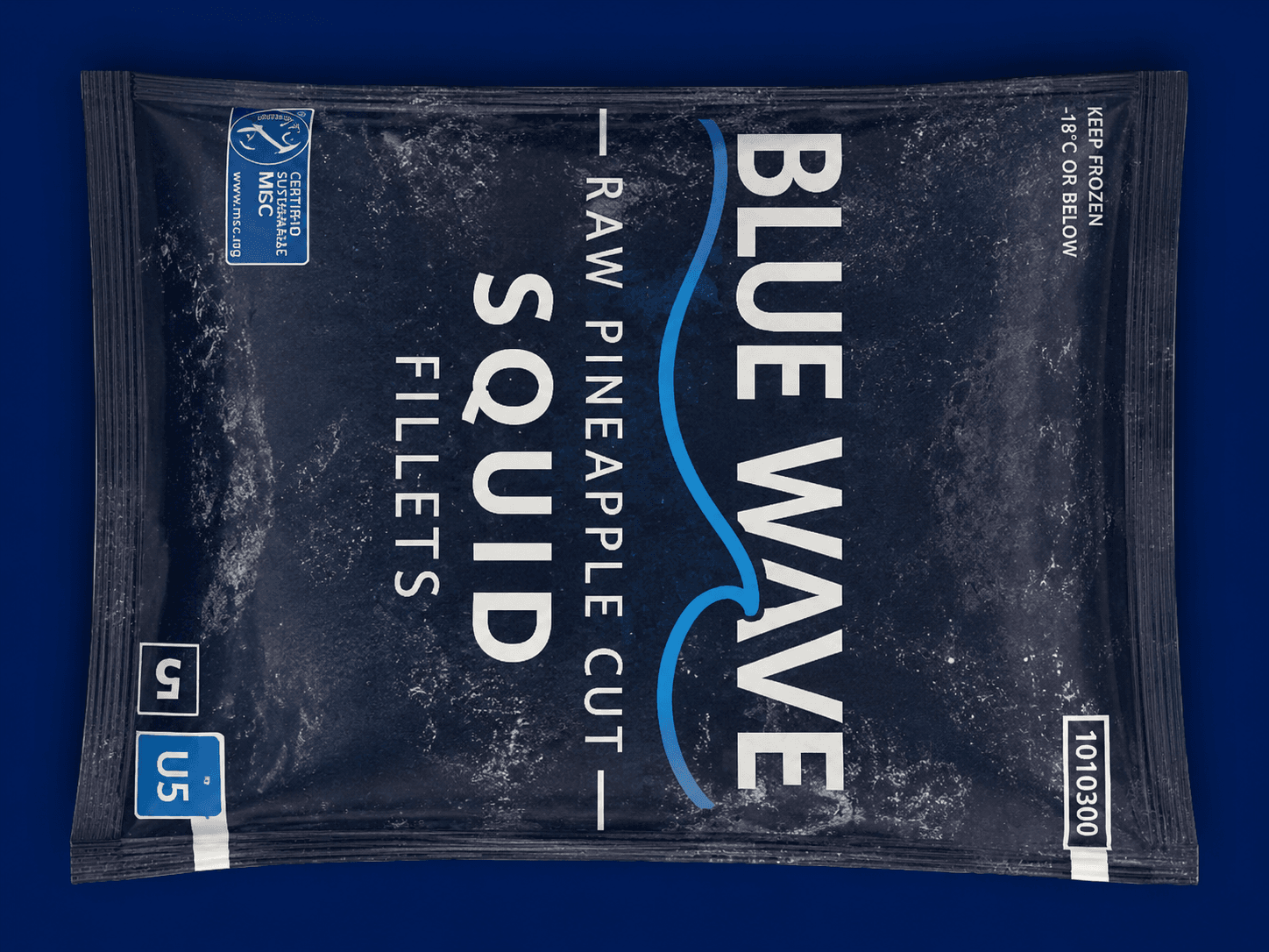 Blue Wave Pineapple Cut Squid Fillets, fresh Frozen Traded from Tasman Star Seafood, Gold Coast